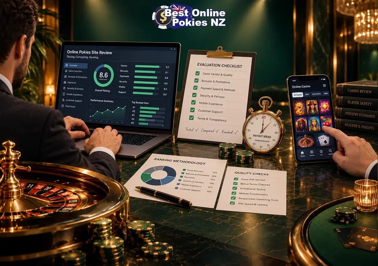 Casino review methodology based on terms and payout analysis